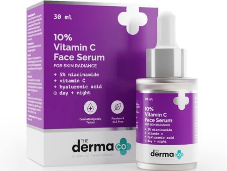 The Derma Co 10% Vitamin C Face Serum I With Vitamin C, 5% Niacinamide & Hyaluronic Acid I For Skin Radiance I Day + Night Regimen | Suitable For All Skin Types- 30ml Hot on Sale