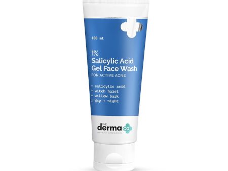 The Derma Co 1% Salicylic Acid Gel Face Wash With Salicylic Acid & Witch Hazel For Active Acne - 100 Ml Online Sale