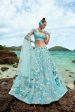 House of Panchhi Sky Blue Organza Sequins, Zarkan And Thread Embroidery Lehenga Choli & Dupatta Discount