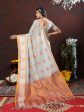 Lorenvalley Fashion Grey Cotton with Woven Design Zari Weaving Saree For Cheap