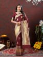 Lorenvalley Fashion Maroon Soft Silk Woven Design Gold Zari Weaving Saree Discount