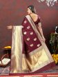 Lorenvalley Fashion Maroon Soft Silk Woven Design Gold Zari Weaving Saree Discount