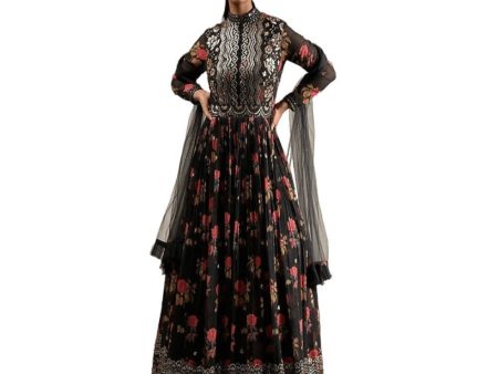 Arfa Fashion House Designer Georgette Black Gown Sale