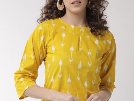 InWeave Women s Yellow Arrow Top Online Sale