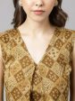 FIORRA Women s Brown Cotton A-Line Kurta Palazzo Set Cheap