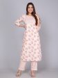 NOZ2TOZ Women Floral Printed Cotton Kurta Set With Dupatta - White Online Sale