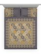 DDecor Grey & Yellow Ethnic Motifs Cotton 140 TC King Bedsheet With 2 Pillow Covers Fashion