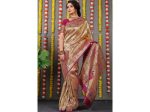 Aastha Fashion Women s Wine Paithani Silk Zari Woven Saree with Blouse on Sale