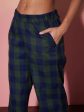 Lyush Women Green & Navy Check Shirt With Lounge Pants Supply