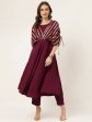 FIORRA Women s Wine Poly Crepe A-Line Kurta Set Fashion