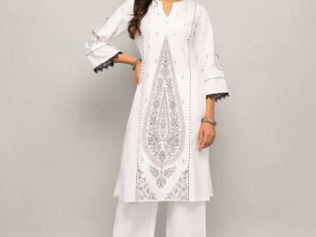 Indian Clothing FIORRA Women s White Cotton Straight Kurta Palazzo Set Online