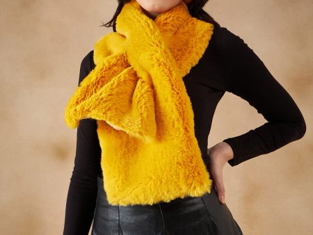 InWeave Women s Yellow Faux Fur Neck Warmer For Sale