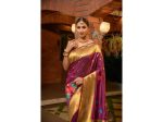 Aastha Fashion Women s Wine Paithani Silk Zari Woven Saree with Blouse Hot on Sale