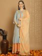 Aastha Fashion Women s Turquoise Chanderi Silk Elegant Jardoshi Kurta with Trouser & Dupatta on Sale