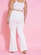 Lyush Women White Front Button Bell Bottom Trousers Online Hot Sale