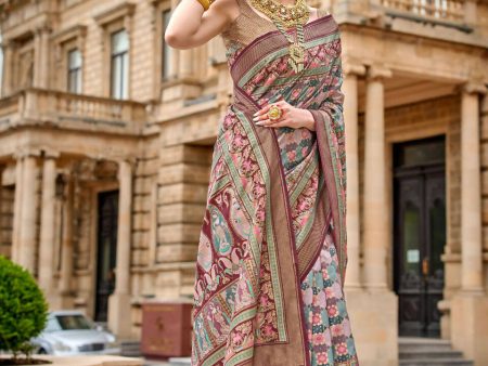 Spicy Mix Maroon Superior V.P.Silk Woven Printed Patola Silk Saree - Rewaa Milano Online now