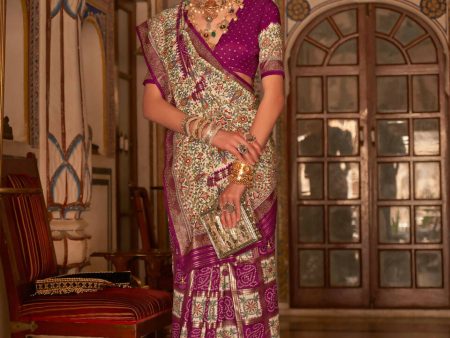 Rani P V Silk Digital Print, Zari Work Printed Saree - Rewaa Parampara For Sale