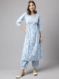 FIORRA Women s Blue Cotton A-Line Kurta Set Fashion