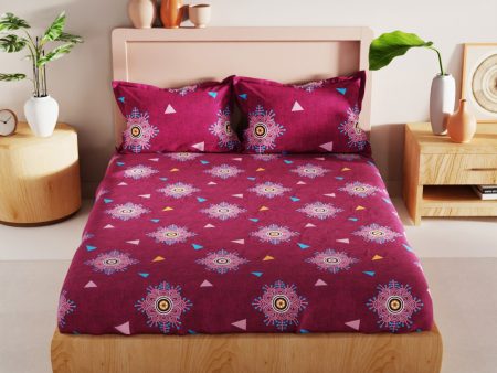 BIANCA Geo Tokyo Ethnic Motifs 200 TC King Bedsheet with 2 Pillow Covers Online Hot Sale