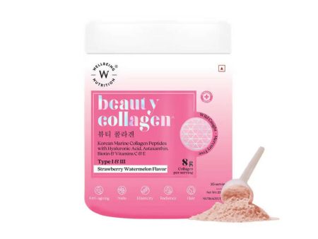 Wellbeing Nutrition Beauty Korean Marine Collagen Peptides - Strawberry & Watermelon For Cheap