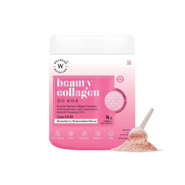 Wellbeing Nutrition Beauty Korean Marine Collagen Peptides - Strawberry & Watermelon For Cheap