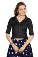 Aastha Fashion Women s Women s Black Art Silk Button Readymade Blouse Online Hot Sale