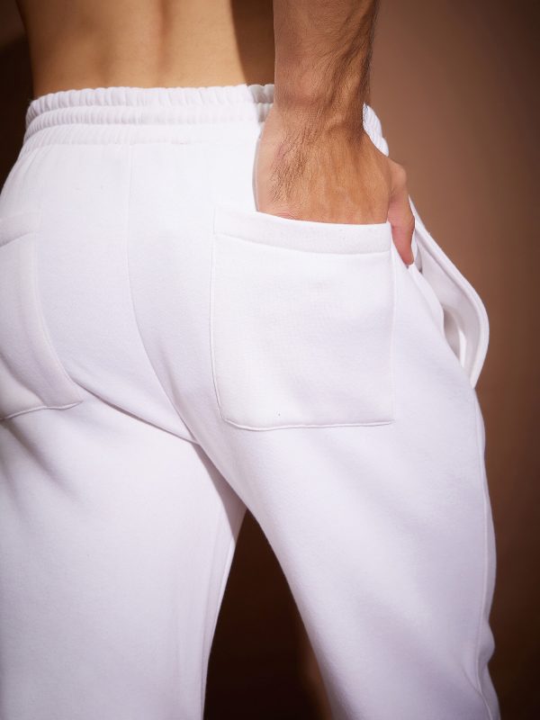 Lyush Men White FEAR LESS Oversized Joggers Supply