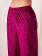 Lyush Women Fuchsia Velvet Straight Pants Discount