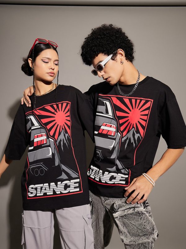 Lyush Black STANCE Oversized T-Shirt Fashion