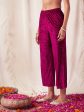 Lyush Women Fuchsia Velvet Straight Pants Discount