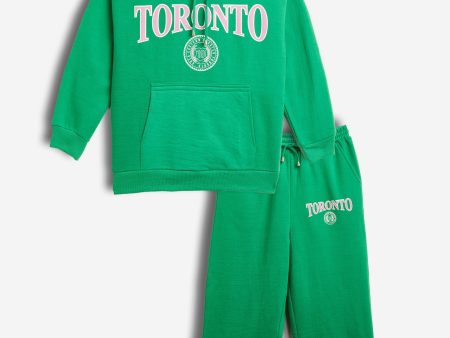 Lyush Girls Green TORONTO Oversized Sweatshirt With Track Pants Discount