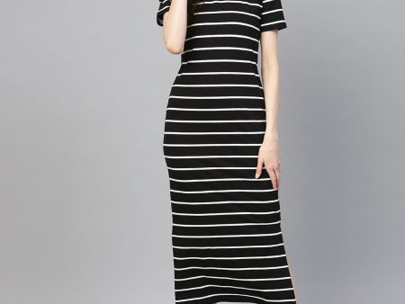 Lyush Black White Stripe Maxi Hot on Sale