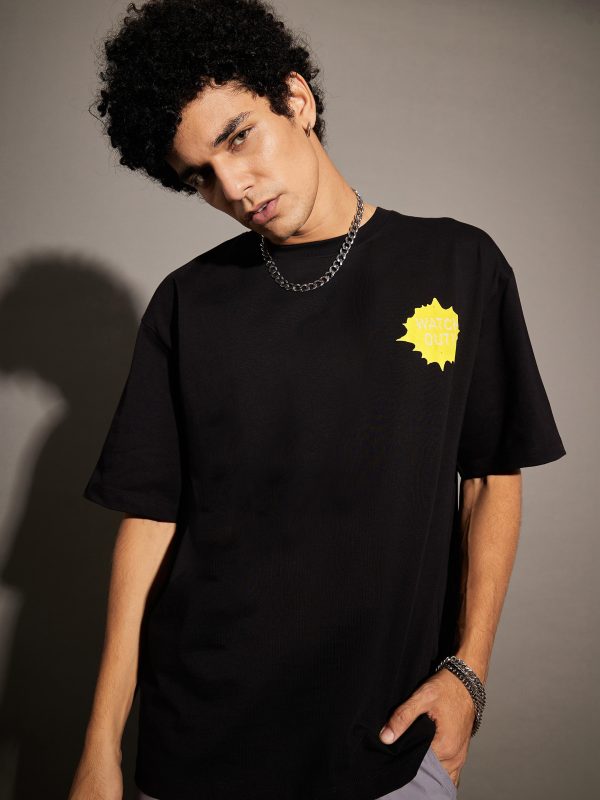 Lyush Black PEACE Oversized T-Shirt Supply