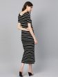 Lyush Black White Stripe Maxi Hot on Sale