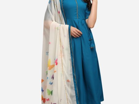 Kalini Women Blue Anarkali Kurta With Dupatta Fashion