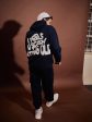 Lyush Men Navy GETTING OLD Oversized Hoodie With Joggers Online Sale