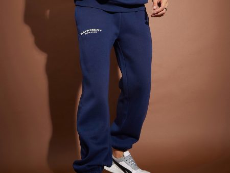 Lyush Men Navy REPRESENT Oversized Joggers Cheap