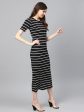 Lyush Black White Stripe Maxi Hot on Sale