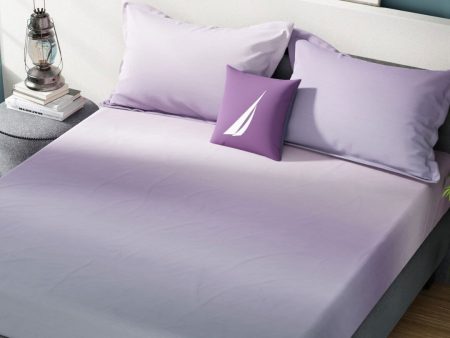 Nautica Bradford Purple & Mauve 160 TC Pure Cotton King Bedsheet & 2 Pillow Covers Online now