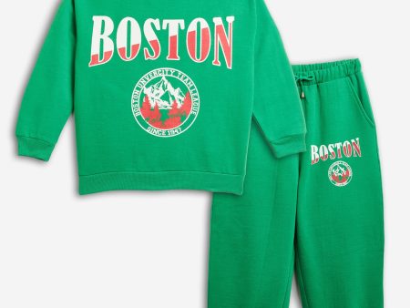 Lyush Girls Green BOSTON Oversized Sweatshirt With Joggers Supply