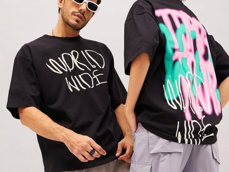 Lyush Black TRIPPY DROP Oversized T-Shirt Fashion